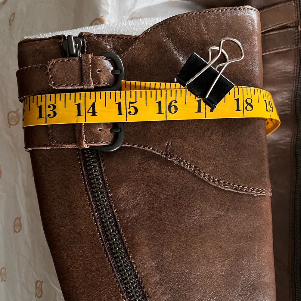 Born Brown Leather Knee-High Heeled Boots - Picture 9 of 16